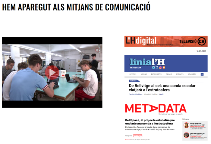 El nostre projecte als mitjans de comunicació