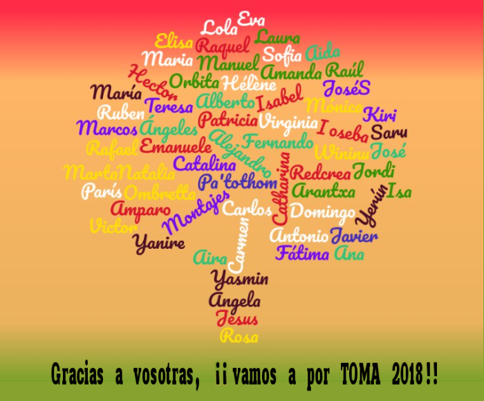 Gracias a vosotras, ¡¡vamos a por TOMA 2018!!